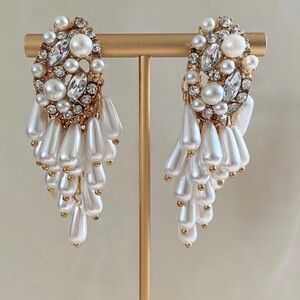 Pearl Cluster Drop Earrings